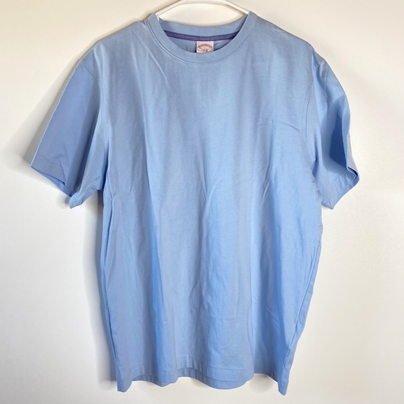Brooks Brothers Mens Graphic Tee Sz L Light Blue Crew Neck Beach Tropical Ocean - Picture 2 of 9